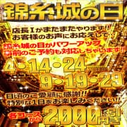 「ここは絶対外せない!!激熱の日 錦糸城の日!!」02/28(水) 11:59 | 錦糸町人妻城のお得なニュース