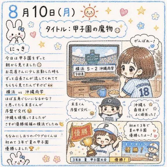 「8月10日の絵日記✨️」08/11(火) 12:03 | しおりの写メ