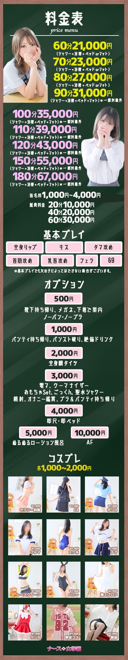 【ナース女学園】の料金システム