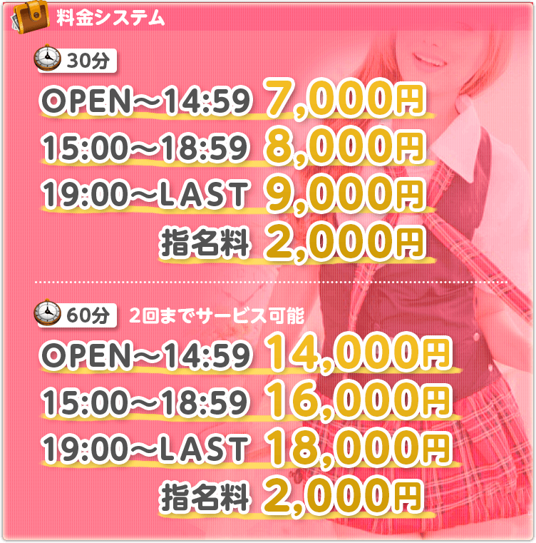 【Puri-Puri】の料金システム