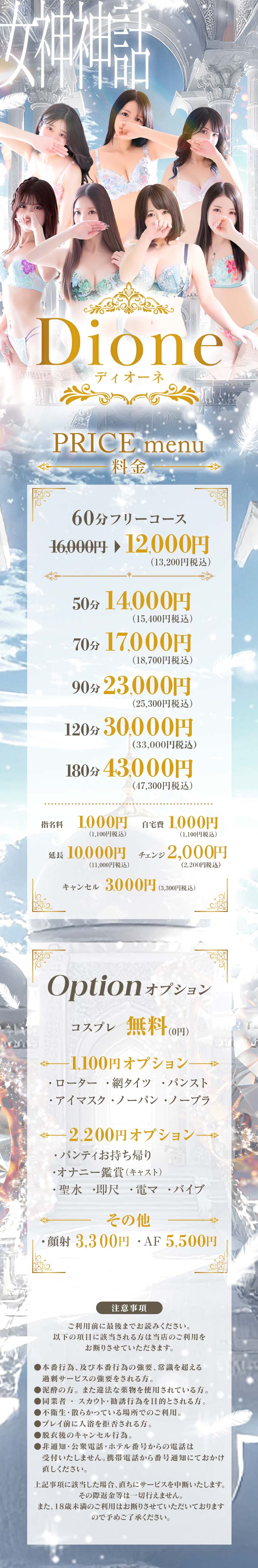 【ディオーネ】の料金システム